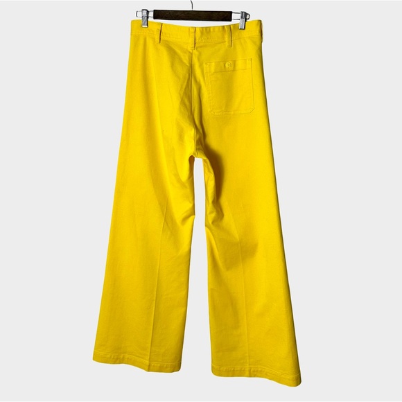 Polo Ralph Lauren High Rise Wide Leg Stretch Trousers Bright Yellow Size 8 - Picture 7 of 13
